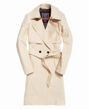 Superdry Sirena Trench Női Kabát Fehér | OBXJK1507